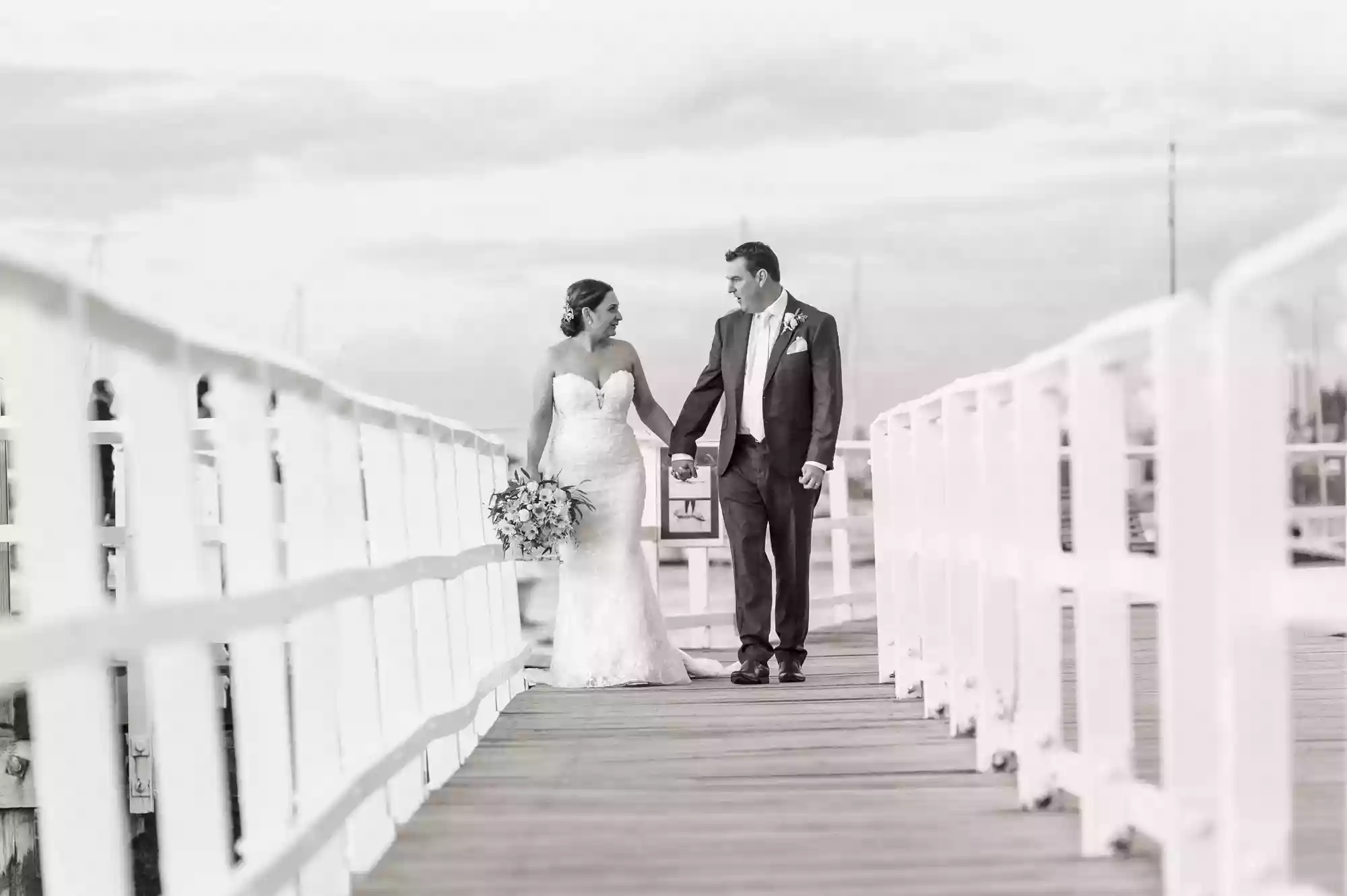 bride and groom walking
